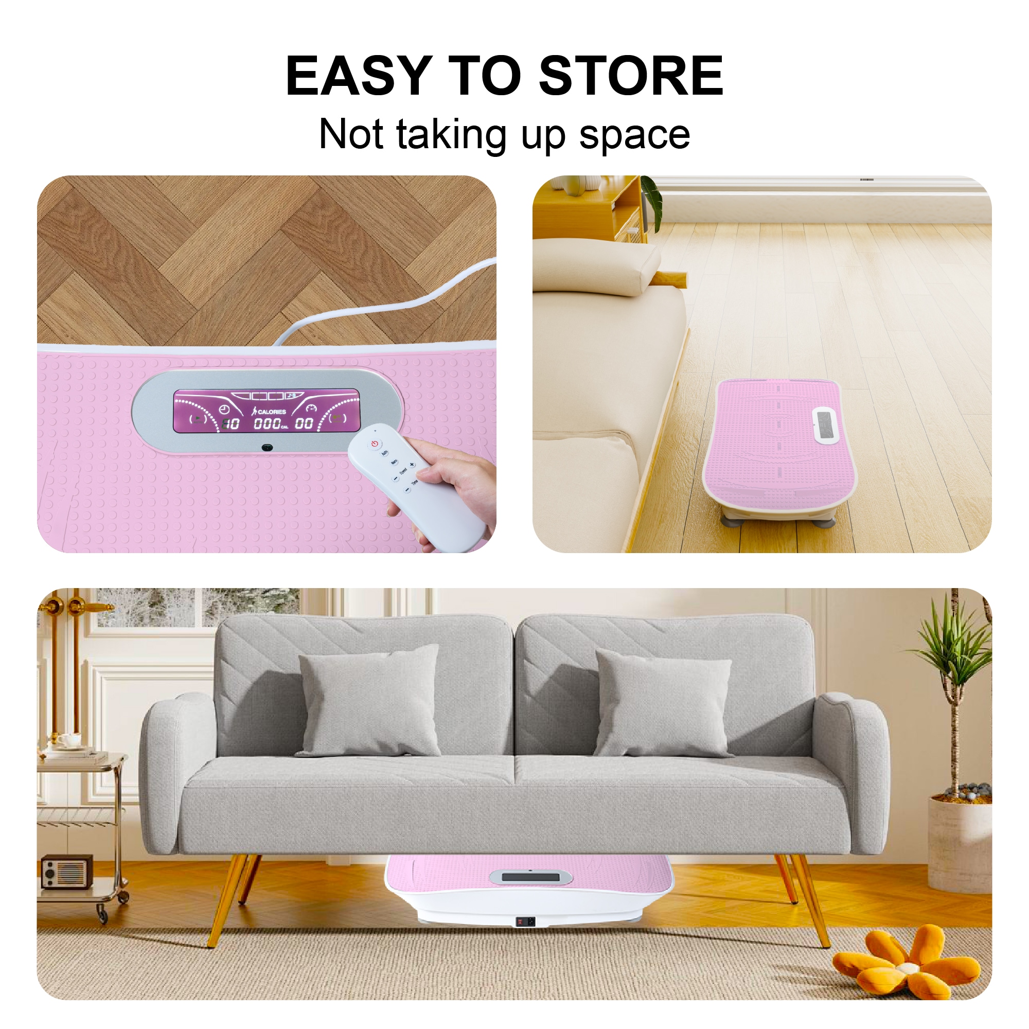 Full Body Vibration Platform Crazy Fitness Massage 10-Frequency Weight Loss & Fat Burner Shaking Machine For Unisex Pink_voghion.com